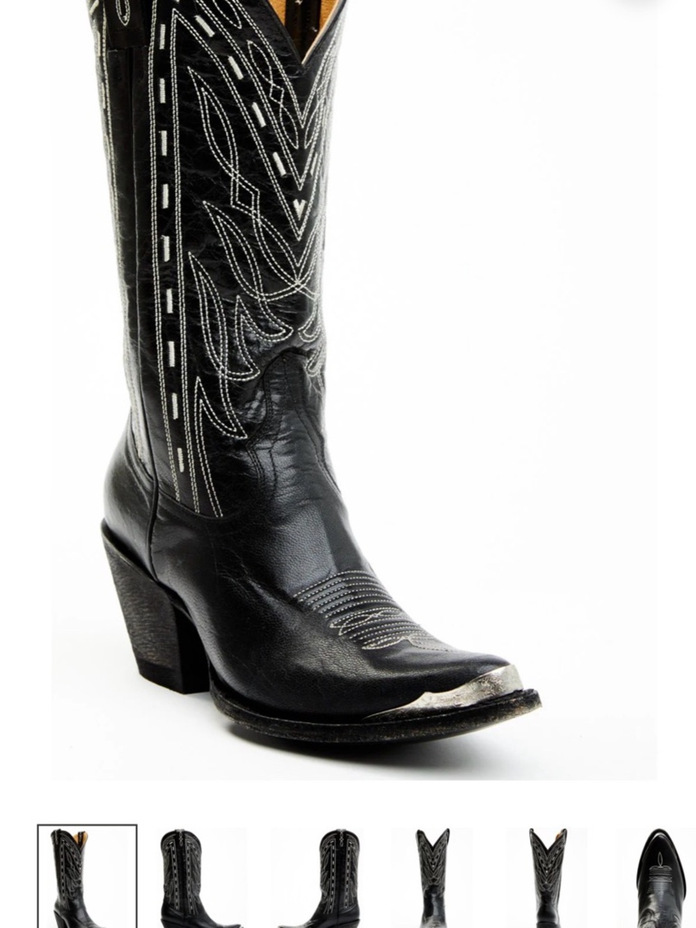 Idyllwind Black Leather Western Cowboy Boots with White Stitching